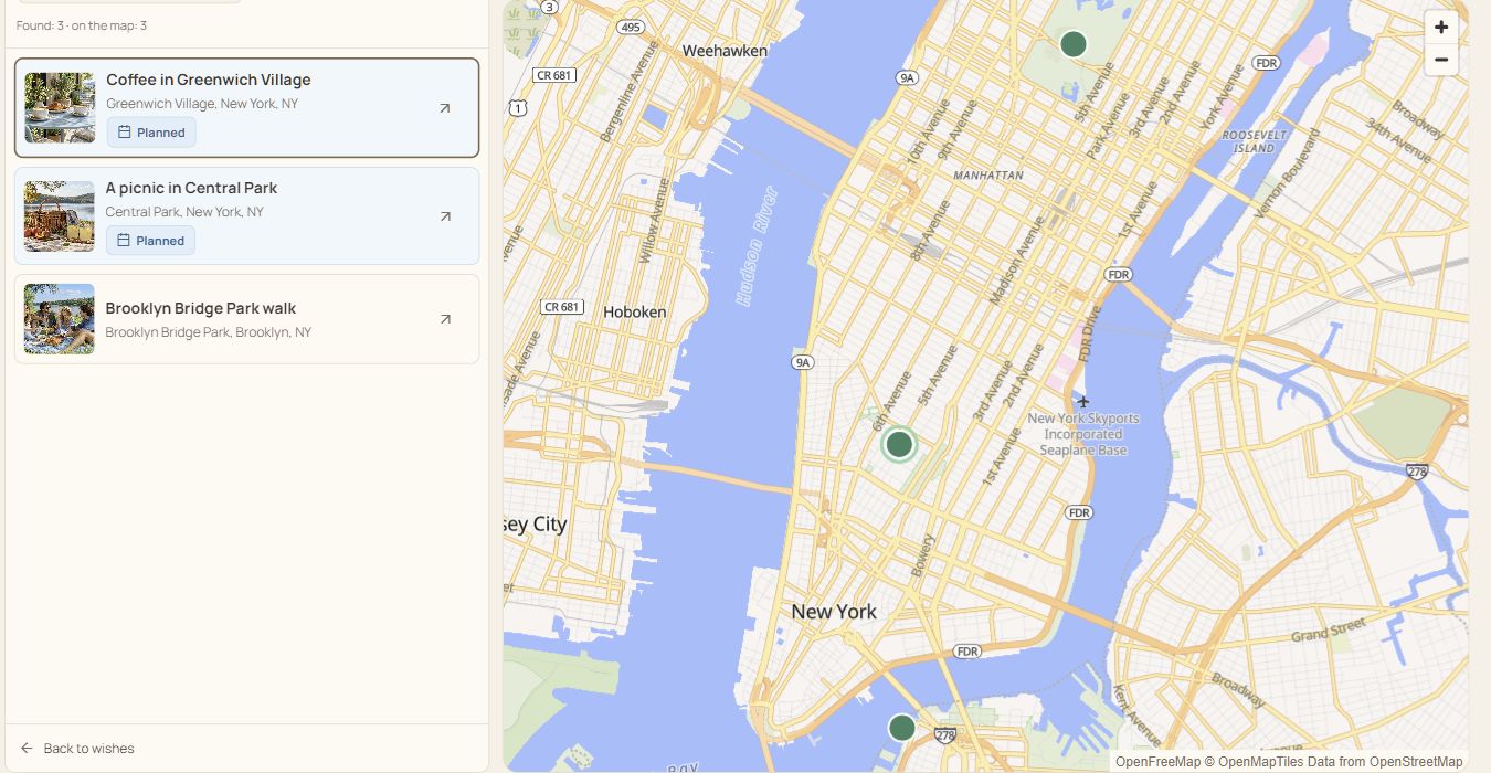 Inside VIOTray: Places map